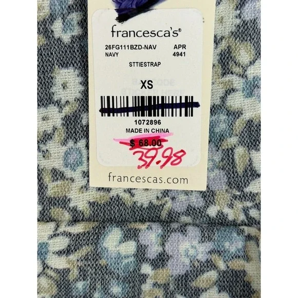 NWT Francesca's Alexa Ditsy Floral Print Jumpsuit XS Wide Leg Spring Easter Boho - Picture 8 of 16